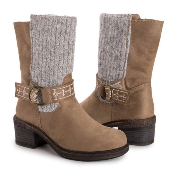 MUK LUKS Women's Arya Alice Boots Size 6M, STONE - Picture 1 of 6